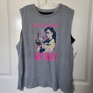 Star Wars Gray Sleeveless Tee with Pink Design